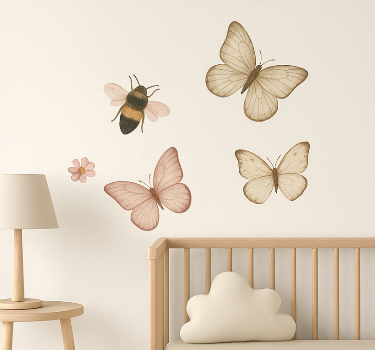 Autocolant pentru copii design boho cu insecte - TenStickers