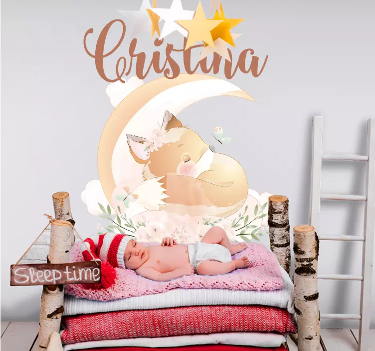 Autocolant pentru copii design personalizat de vulpe - TenStickers