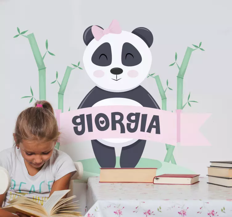Autocolant pentru copii personaj panda drăguț - TenStickers