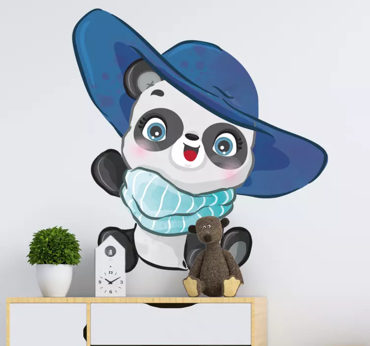 Autocolant pentru copii personaj panda fericit - TenStickers