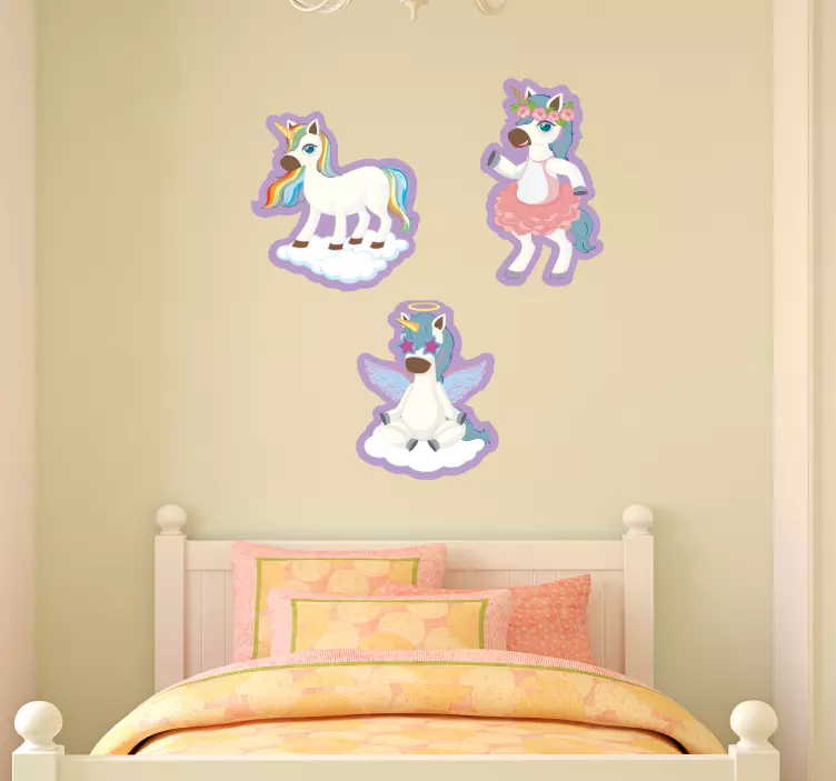 Autocolant pentru copii design original de unicorn - TenStickers