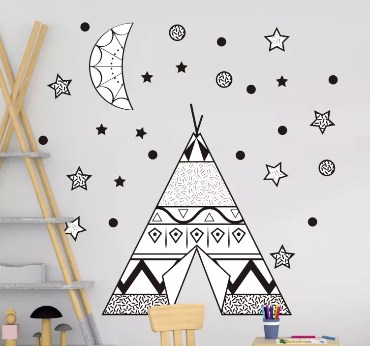 Autocolant pentru copii teepee cu stele - TenStickers