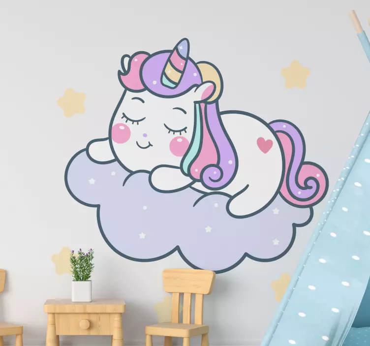 Autocolant pentru copii unicorni adorabili în somn - TenStickers