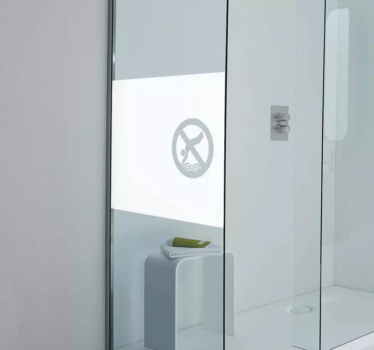 Autocolant pentru duș semn fără înot - TenStickers