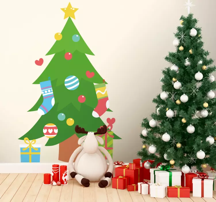 Autocolant pentru eveniment brad de crăciun ornamental - TenStickers