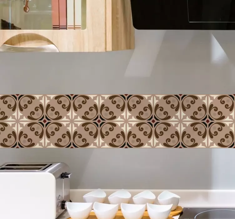 Autocolant pentru faianță model elegant bej - TenStickers