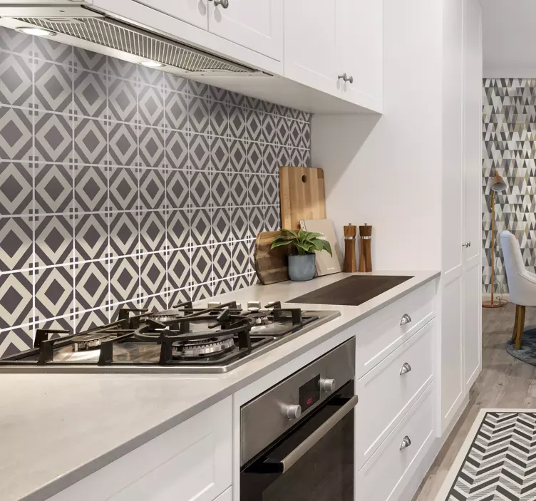 Autocolant pentru faianță model geometric cu diamant - TenStickers