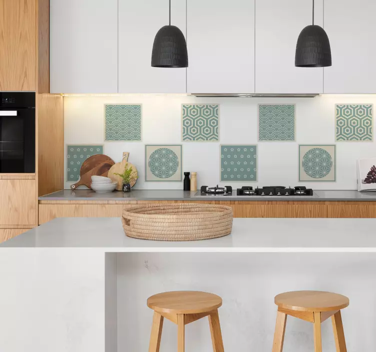 Autocolant pentru faianță verde japonez - TenStickers