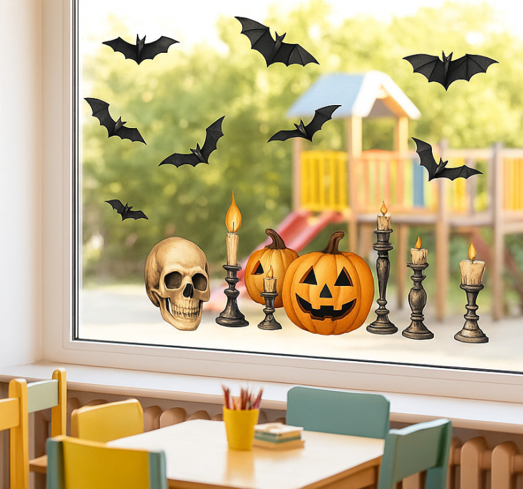 Autocolant pentru fereastră diverse decorațiuni de halloween - TenStickers