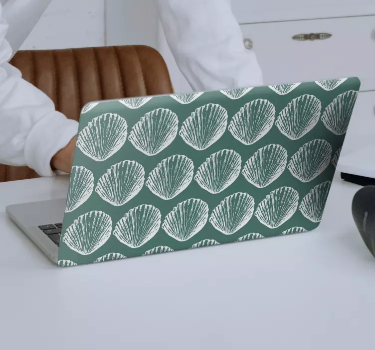 Autocolant pentru laptop aranjament cu motive de scoici - TenStickers