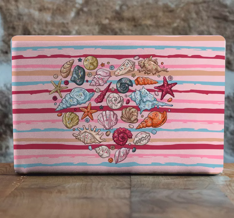 Autocolant pentru laptop aranjament de scoici de mare - TenStickers