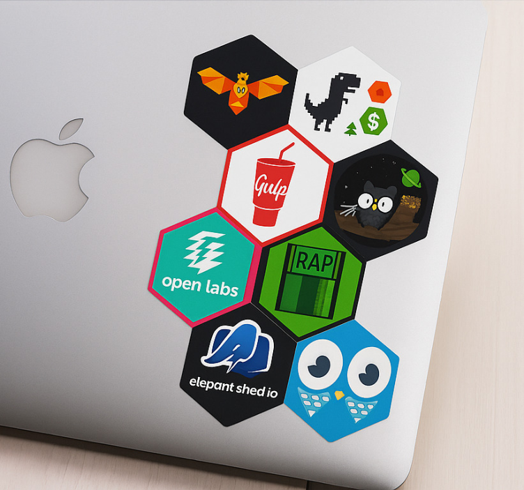 Autocolant pentru laptop autocolant hexagonal personalizat exploz - TenStickers