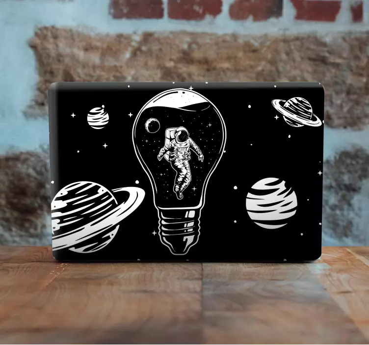 Autocolant pentru laptop bec astronaut - TenStickers