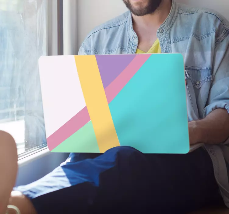 Autocolant pentru laptop blocuri de culori geometrice - TenStickers
