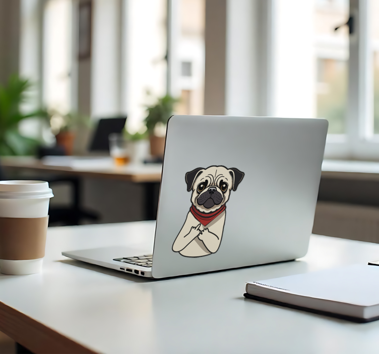 Autocolant pentru laptop buldog englez amuzant - TenStickers