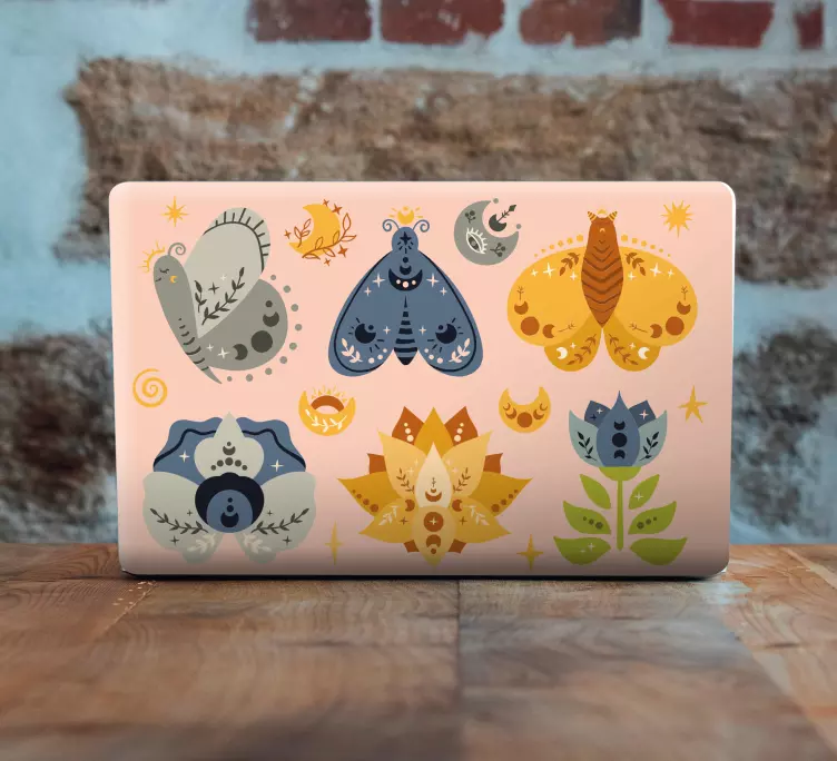Autocolant pentru laptop colecție de insecte colorate - TenStickers