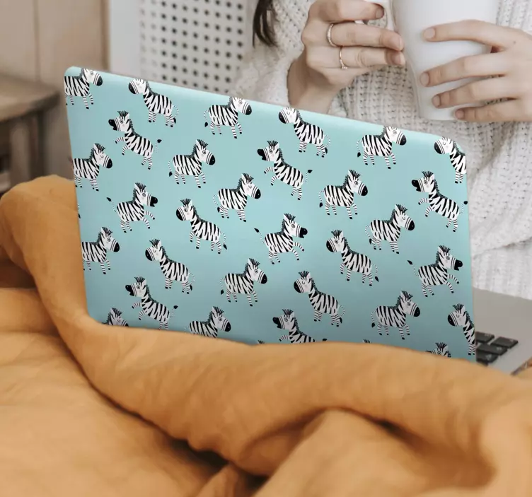 Autocolant pentru laptop copertă cu imprimeu de zebră - TenStickers