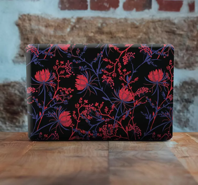 Autocolant pentru laptop copertă cu imprimeu floral - TenStickers