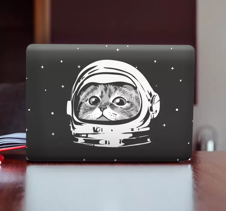 Pisică astronaut design original piele laptop - TenStickers