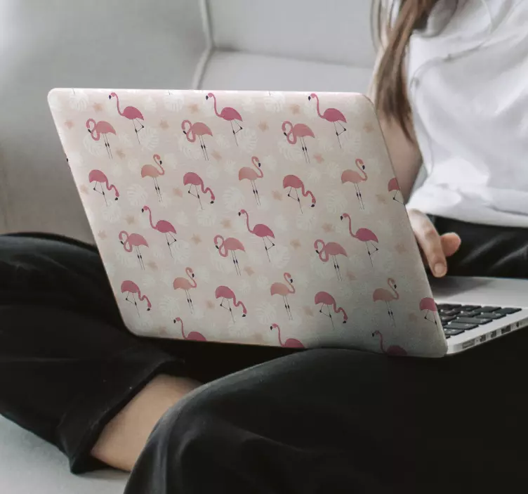 Autocolant pentru laptop cu model de flamingo fermecător - TenStickers