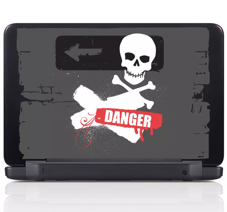 Autocolant pentru laptop cu semn de pericol - TenStickers
