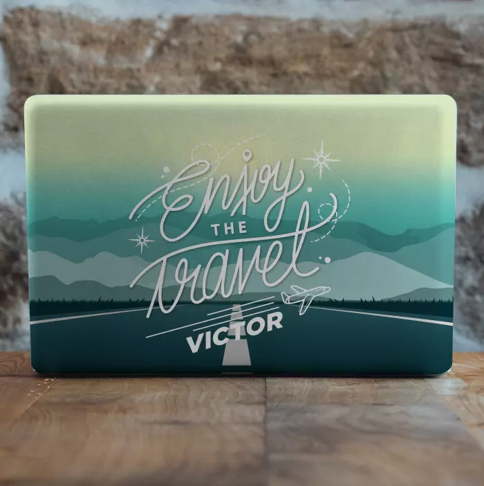Autocolant pentru laptop design aventură în călătorie - TenStickers