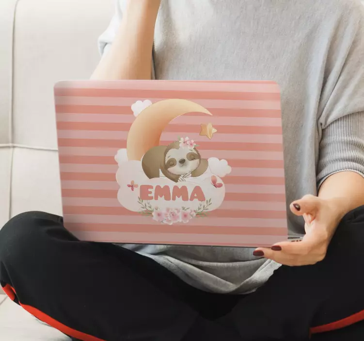 Autocolant pentru laptop design de lună leneșă - TenStickers