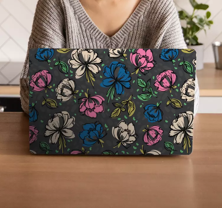 Autocolant pentru laptop design floral - TenStickers