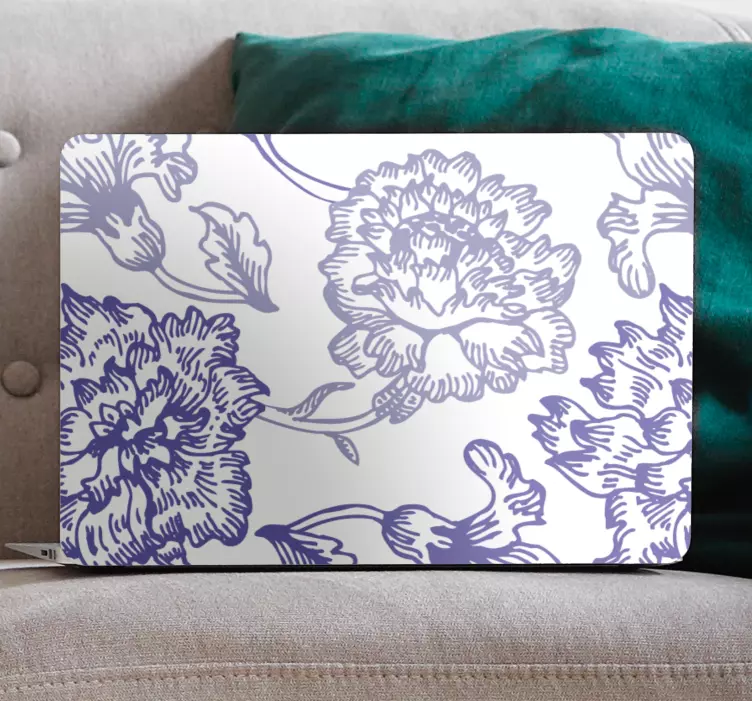 Autocolant pentru laptop detaliu cu model floral - TenStickers