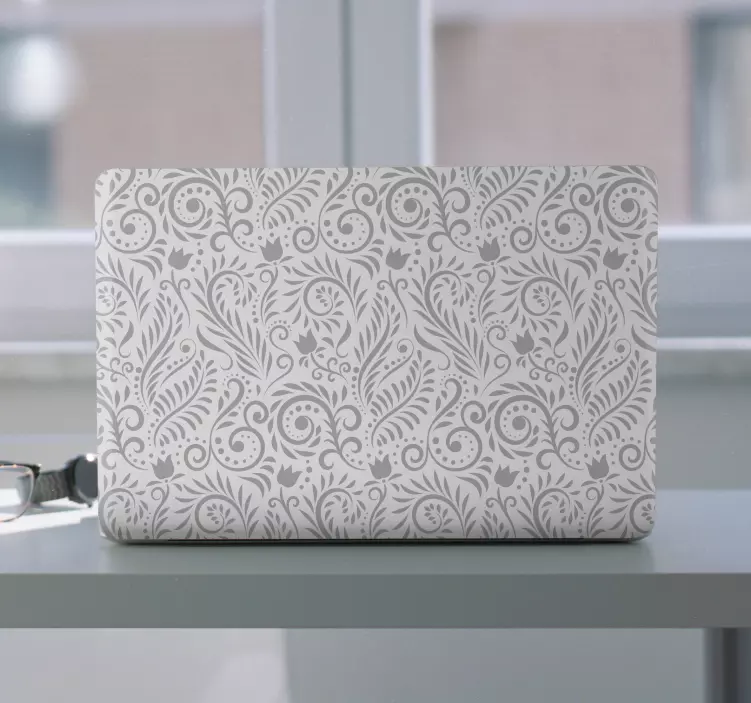 Autocolant pentru laptop element floral elegant - TenStickers