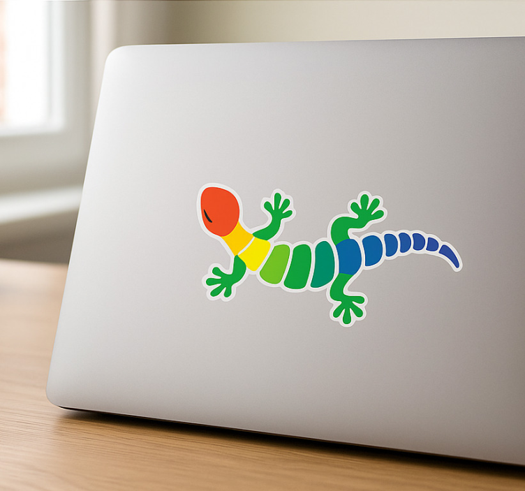 Autocolant pentru laptop gecko colorat - TenStickers