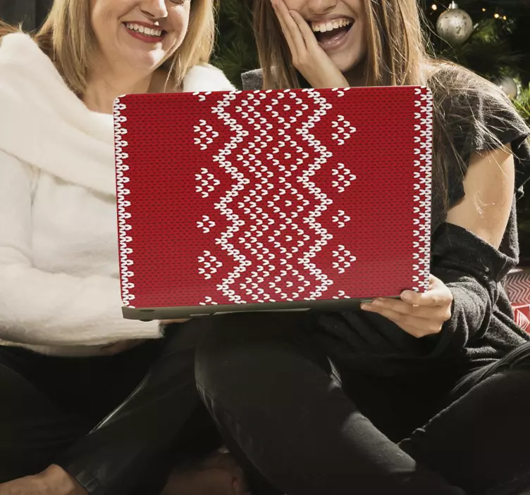 Autocolant pentru laptop husă cu model tricotat - TenStickers