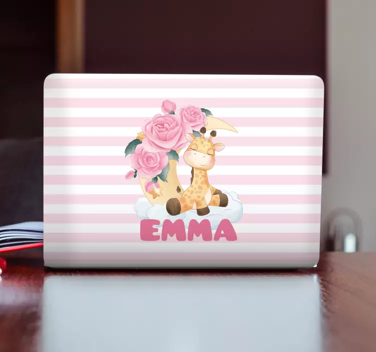 Autocolant pentru laptop ilustrație drăguță de girafă - TenStickers