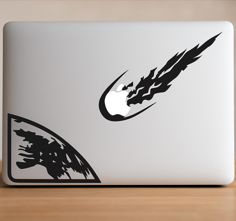 Autocolant pentru laptop impactul unui meteorit pe macbook - TenStickers