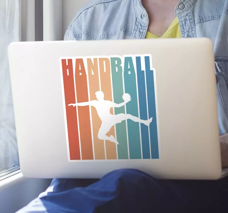Autocolant pentru laptop jucător dinamic de handbal - TenStickers