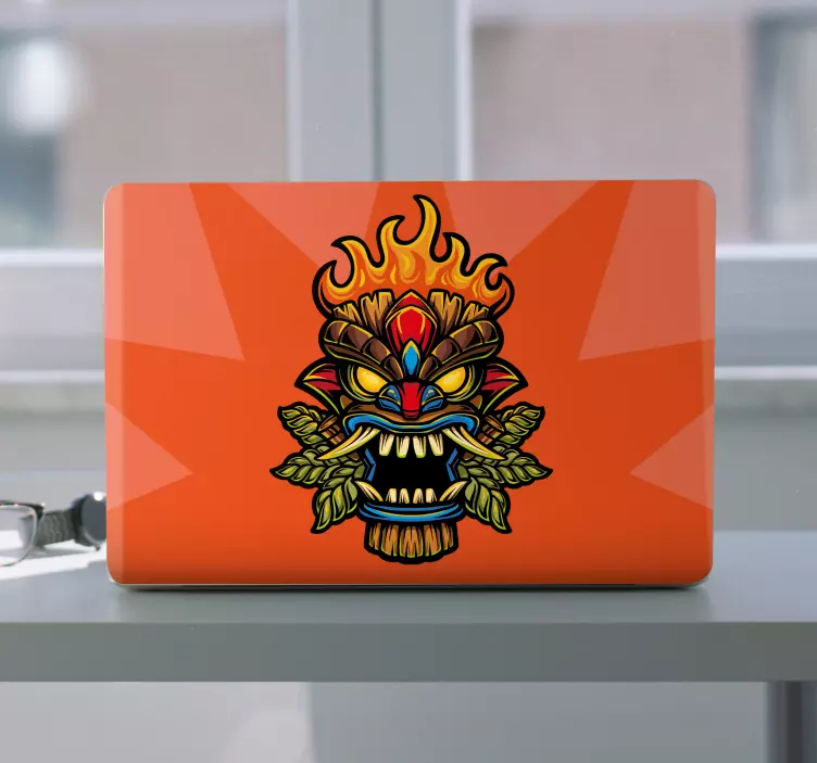 Autocolant pentru laptop dragon aprins care răcnește - TenStickers