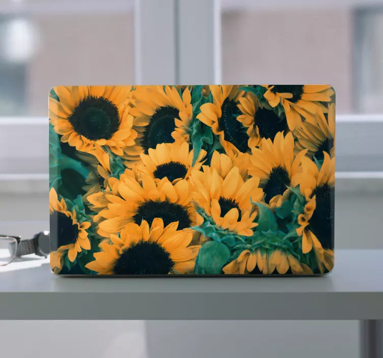 Autocolant pentru laptop model de buchet de floarea-soarelui - TenStickers