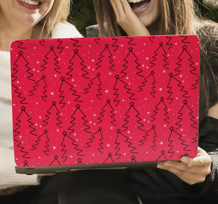 Autocolant pentru laptop model de copac festiv - TenStickers