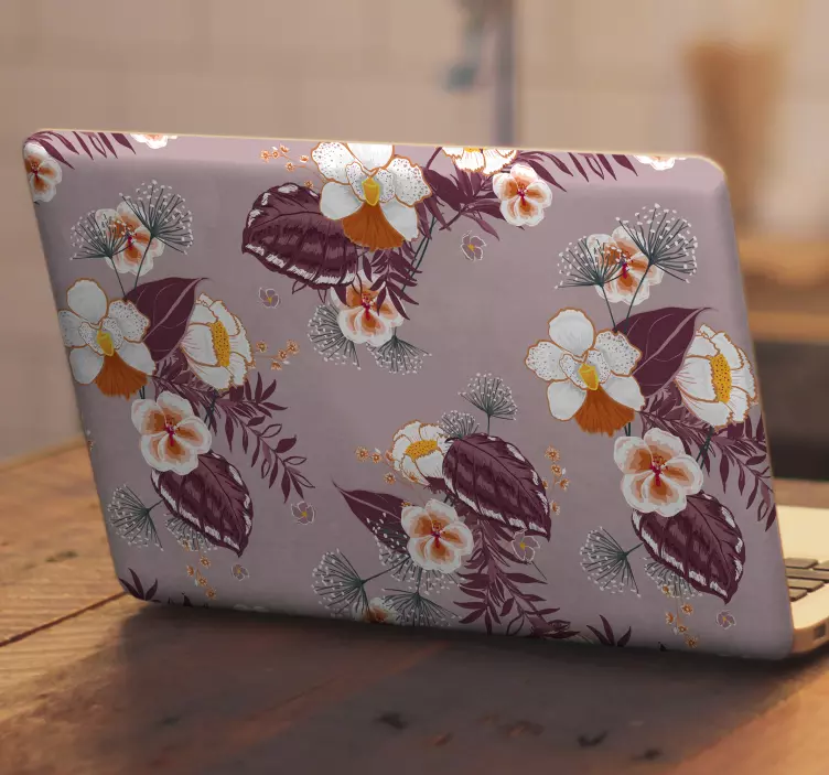 Autocolant pentru laptop model floral botanic - TenStickers