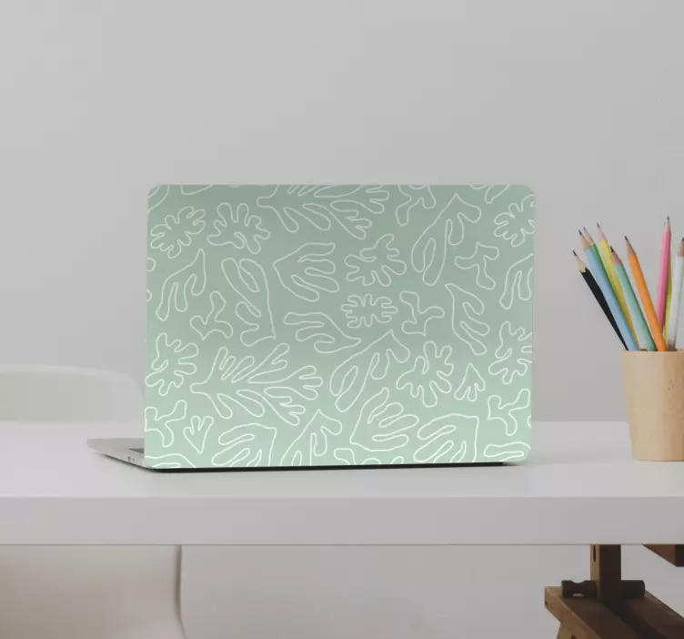Autocolant pentru laptop model floral cu linii - TenStickers