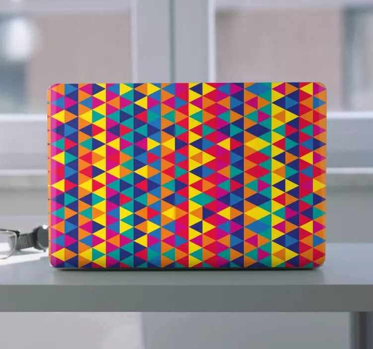 Autocolant pentru laptop model geometric vibrant - TenStickers