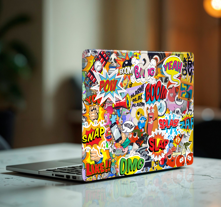 Autocolant pentru laptop modele de bombe multicolore - TenStickers