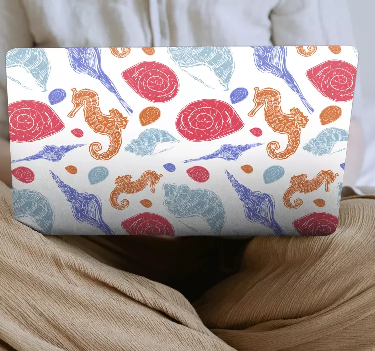 Autocolant pentru laptop modele de cochilii de cal marin - TenStickers