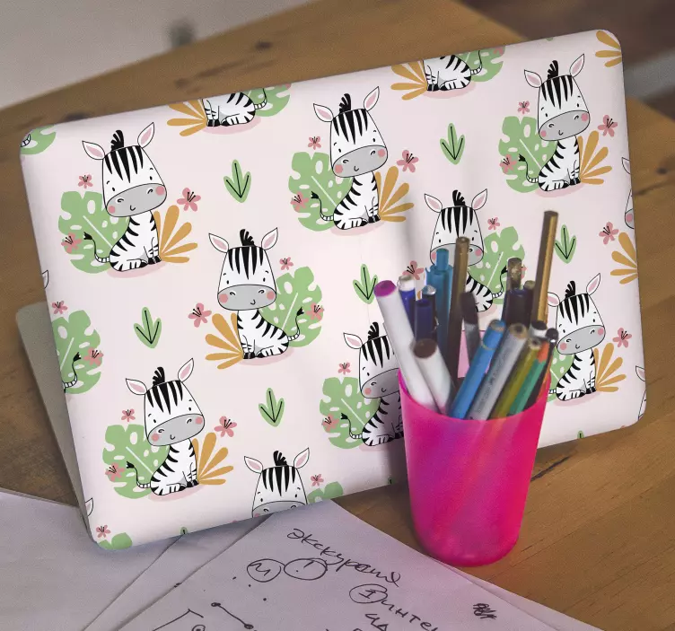 Autocolant pentru laptop modele drăguțe de zebră - TenStickers