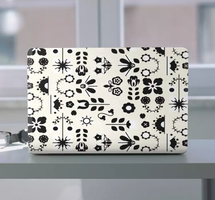 Autocolant pentru laptop motiv de aranjament floral - TenStickers