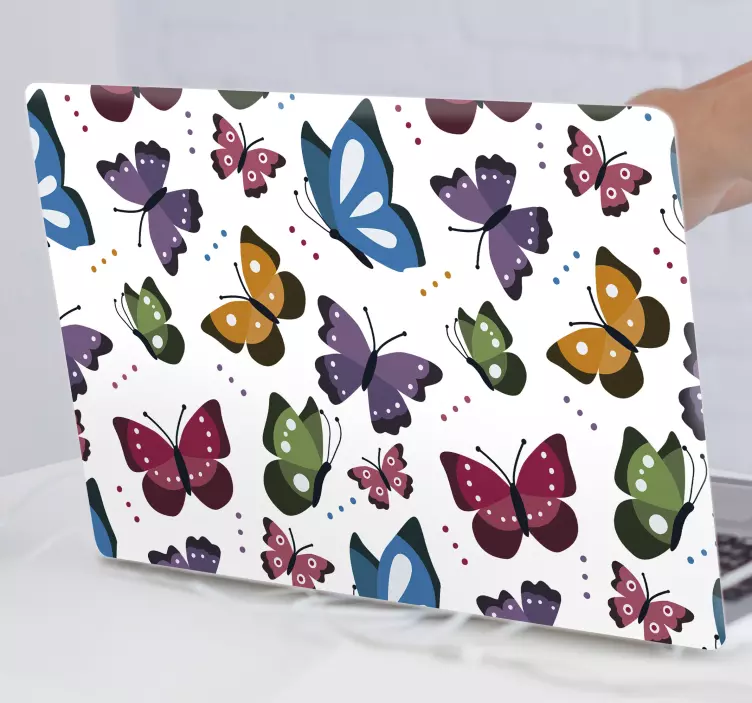 Autocolant pentru laptop motiv de fluturi colorati - TenStickers