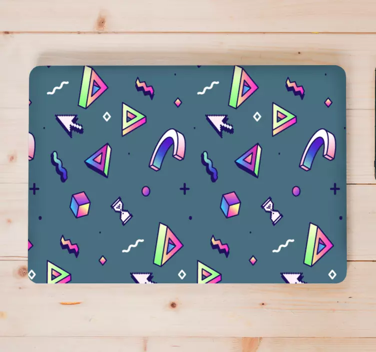Autocolant pentru laptop motive geometrice vibrante - TenStickers