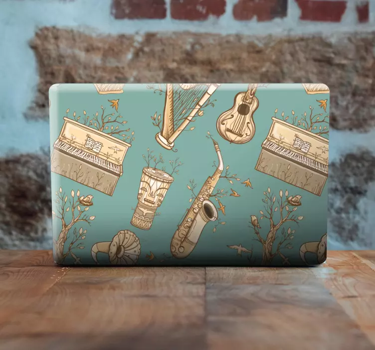 Autocolant pentru laptop motivul instrumentelor muzicale - TenStickers