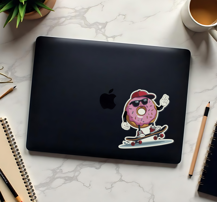 Autocolant pentru laptop patinatorul donat - TenStickers