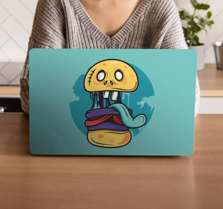 Autocolant pentru laptop design de burger zombie - TenStickers